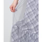 後ろリボン シアーチェックレイヤード ティアードロングスカート | Pumpkin Port | 詳細画像21