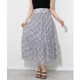 後ろリボン シアーチェックレイヤード ティアードロングスカート | Pumpkin Port | 詳細画像4