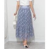 後ろリボン シアーチェックレイヤード ティアードロングスカート | Pumpkin Port | 詳細画像7