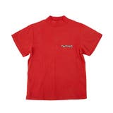 レッド | ロゴ刺繍ハイネックTシャツ | PUNYUS 