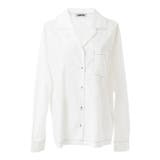 ホワイト | ステッチ開襟長袖シャツ | PUNYUS 