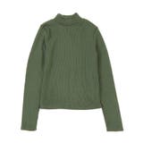 カーキ | リブハイネックニット | PUNYUS