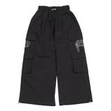 ブラック | パンサー刺繍ワイドカーゴパンツ | PUNYUS 