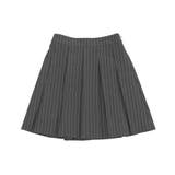 グレーストライプ | ピンストライプボックスプリーツミニスカート | PUNYUS