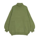 カーキ | タートルネックニットワンピース | PUNYUS