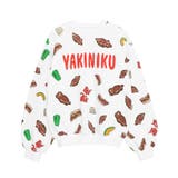 レッド | フード総柄スウェット(NATTO_YAKINIKU_ONIGIRI) | PUNYUS