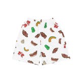 レッド | フード総柄スウェットショーパン | PUNYUS 