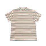 オレンジ | マルチボーダーハイネックリブTシャツ | PUNYUS