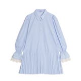 サックス | プリーツヘムシャツワンピース | PUNYUS 