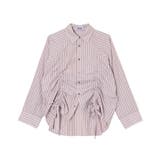 ブラウン | ドロストストライプシャツ | PUNYUS