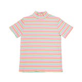 ピンク | マルチボーダーハイネックリブTシャツ | PUNYUS