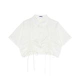 ホワイト | クロップド丈ドロストシャツ | PUNYUS