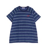 ネイビー | ボーダーパイルビッグＴシャツ | PUNYUS 