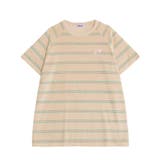 ベージュ | ボーダーパイルビッグＴシャツ | PUNYUS 