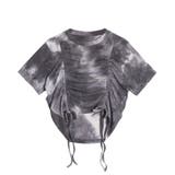 ブラック | タイダイ柄ドロストトップス | PUNYUS