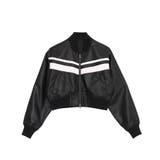 ブラック | 合皮ラインブルゾン | PUNYUS