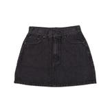 ブラック | 台形デニムミニスカート | PUNYUS