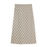 ベージュ | チェック柄ロングスカート | PUNYUS