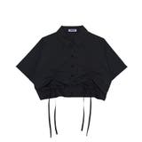 ブラック | クロップド丈ドロストシャツ | PUNYUS 