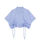 ブルー | クロップド丈ドロストシャツ | PUNYUS 