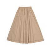 ベージュ | ステッチフレアロングスカート | PUNYUS