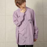 パープル | カフェロゴ バックプリント ビッグシルエット | MODISH GAZE