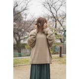 グレージュ | モヘアタッチアクリル オーバーサイズ クルーニット | MODISH GAZE