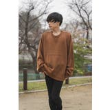 ブラウン | モヘアタッチアクリル オーバーサイズ クルーニット | MODISH GAZE