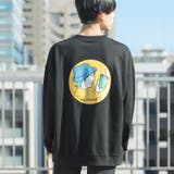 バックプリント ビッグスウェットトレーナー ゆるカラー イラスト | MODISH GAZE | 詳細画像4