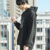 ゆる線画プリント ビッグシルエット プルパーカー | MODISH GAZE | 詳細画像3 