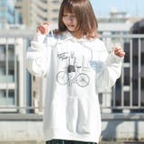 オフホワイト | ゆる線画プリント ビッグシルエット プルパーカー | MODISH GAZE