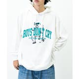 オフホワイト | 裏毛 長袖 BIG プルパーカー BABY  | MODISH GAZE