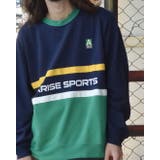 ネイビー | バイカラー切替スウェット | MODISH GAZE