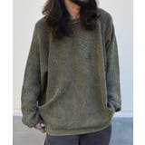 カーキ | ストーンウォッシュ クルーネックニット | MODISH GAZE