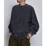 ブラック | スノーウォッシュコットンドロストプルオーバーロンT | MODISH GAZE