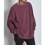 バーガンディー | ピグメントワッフルラグランロンT | MODISH GAZE