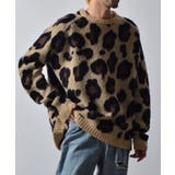 レオパードショートシャギークルーネックラグランニット | MODISH GAZE | 詳細画像1 