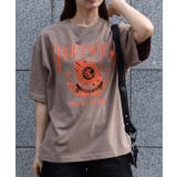 ブラウン | エンブレム ピグメントＴシャツ | MODISH GAZE