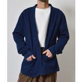 インディゴ | インディゴ裏毛ノーカラースウェットジャケット | MODISH GAZE