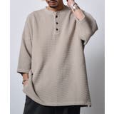 グレージュ | ピグメントヘンリーネックTシャツ | MODISH GAZE