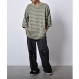 ピグメントオーバーダイ ボーダー キーネックTシャツ | MODISH GAZE | 詳細画像17