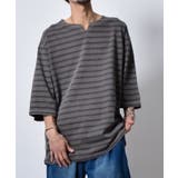 ピグメントオーバーダイ ボーダー キーネックTシャツ | MODISH GAZE | 詳細画像2