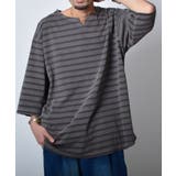 ピグメントオーバーダイ ボーダー キーネックTシャツ | MODISH GAZE | 詳細画像3