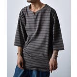 ピグメントオーバーダイ ボーダー キーネックTシャツ | MODISH GAZE | 詳細画像5