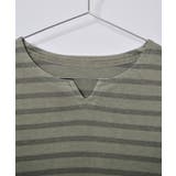 ピグメントオーバーダイ ボーダー キーネックTシャツ | MODISH GAZE | 詳細画像22