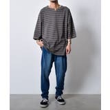 ピグメントオーバーダイ ボーダー キーネックTシャツ | MODISH GAZE | 詳細画像6