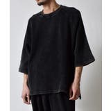 スノーウォッシュ5分袖ラグランオーバーサイズワッフルTシャツ | MODISH GAZE | 詳細画像1 