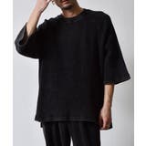 スノーウォッシュ5分袖ラグランオーバーサイズワッフルTシャツ | MODISH GAZE | 詳細画像2 