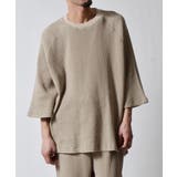スノーウォッシュ5分袖ラグランオーバーサイズワッフルTシャツ | MODISH GAZE | 詳細画像6 