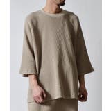 スノーウォッシュ5分袖ラグランオーバーサイズワッフルTシャツ | MODISH GAZE | 詳細画像7 